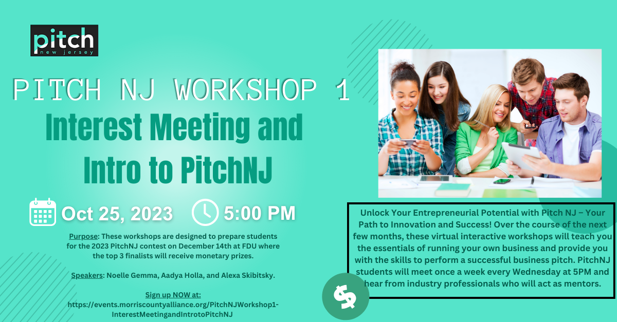 PitchNJ Student Workshop 1 - Interest Meeting and Intro to PitchNJ