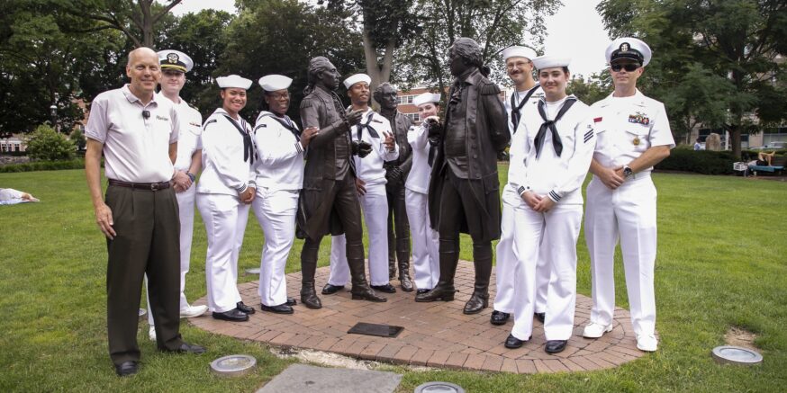 USS New Jersey crew at the Morristown Green