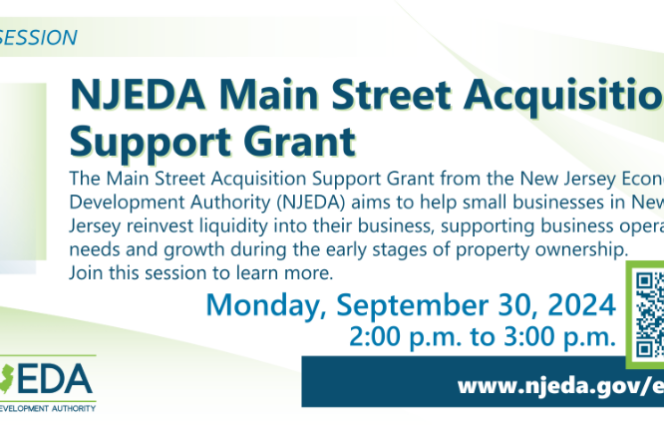 NJEDA to Open Applications for Main Street Acquisition Support Grant