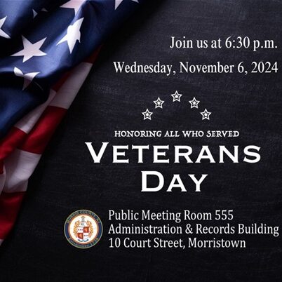 Morris County 2024 Annual Veterans Ceremony Set for Nov. 6 Morris County 2024 Annual Veterans Ceremony Set for Nov. 6