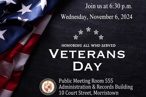 Morris County 2024 Annual Veterans Ceremony Set for Nov. 6