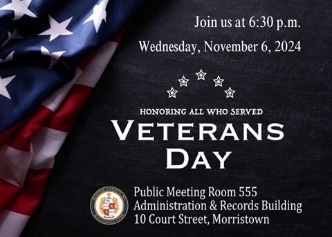 Morris County 2024 Annual Veterans Ceremony Set for Nov. 6