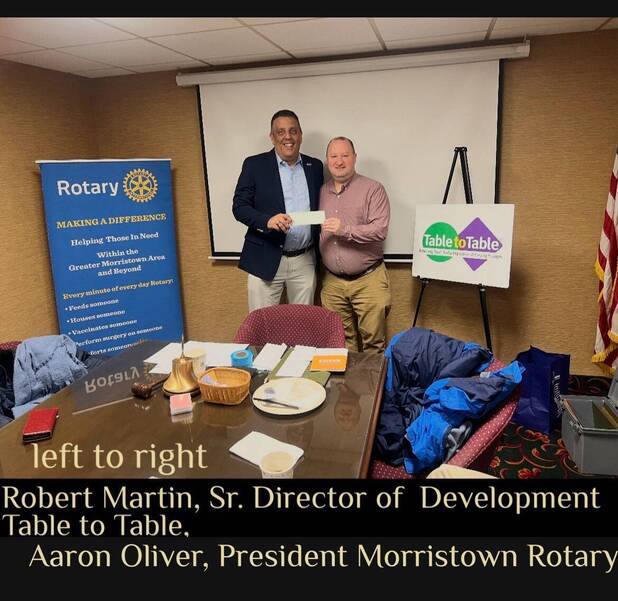 Morristown Rotary Awards $7,500 Grant to Table to Table to Expand “Food Rescue Heroes”