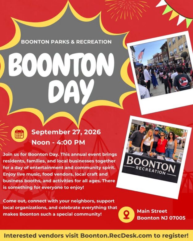 Boonton Day Comes to Historic Main Street – September 27, 2026 Boonton Day Comes to Historic Main Street - September 27, 2026