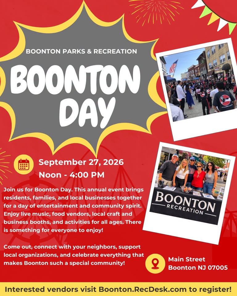 Boonton Day Comes to Historic Main Street - September 27, 2026